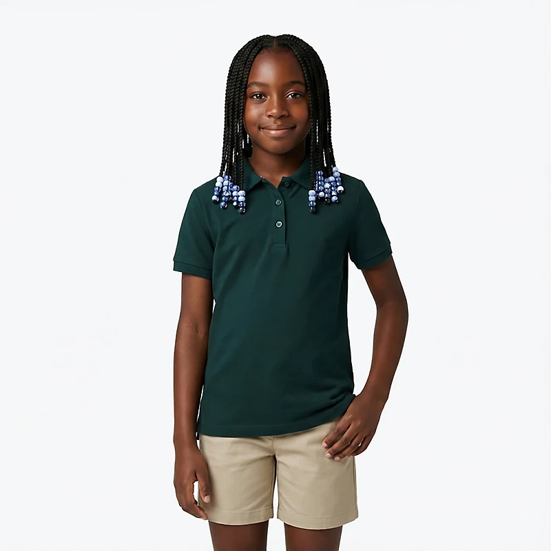 French Toast @School Girls' Picot Collar Interlock School Polo Shirt