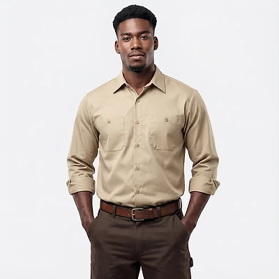 Red Kap Men's Long Sleeve Industrial Work Shirt