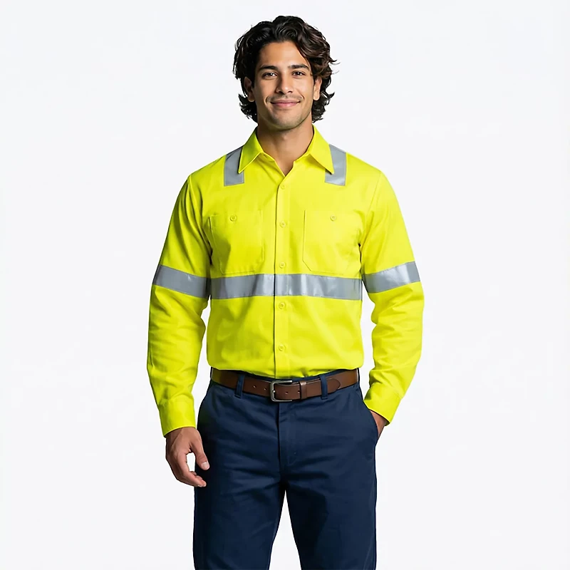 Bulwark Men's Hi-Visibility CoolTouch Flame-Resistant Work Shirt