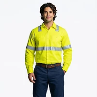 Bulwark Men's Hi-Visibility CoolTouch Flame-Resistant Work Shirt