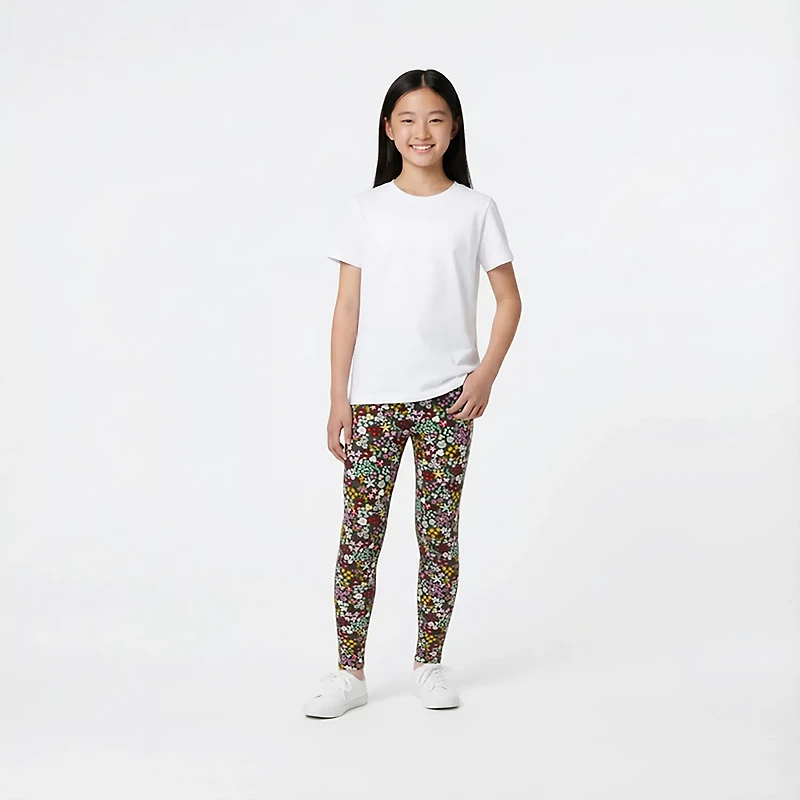 BCG Girls' Athletic Printed Cotton Leggings