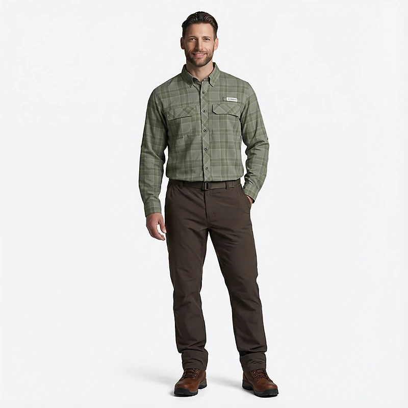 Magellan Outdoors Men's Barton Creek Outdoor Plaid Long Sleeve Shirt