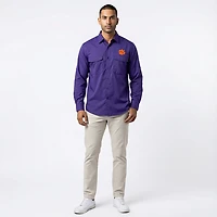 Antigua Men's Clemson University Game Day Woven Fishing Shirt