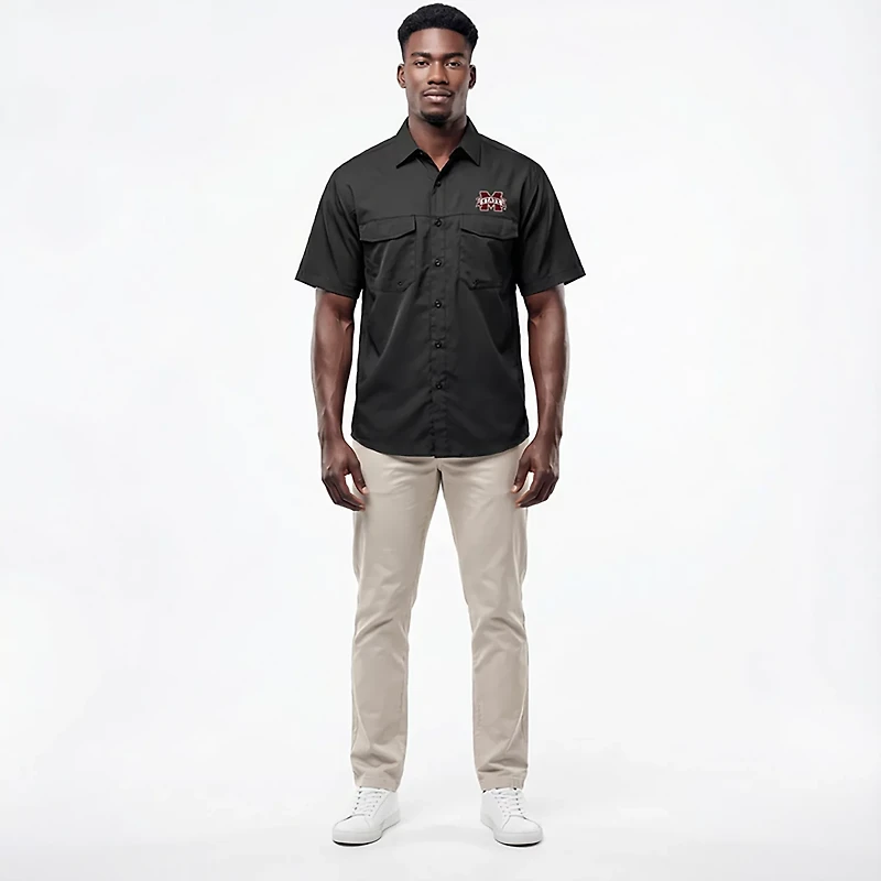 Antigua Men's Mississippi State University Game Day Woven Fishing Shirt