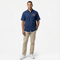 Antigua Men's University of Mississippi Game Day Woven Fishing Shirt
