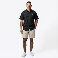 Antigua Men's New Orleans Saints Game Day Woven Fishing Shirt
