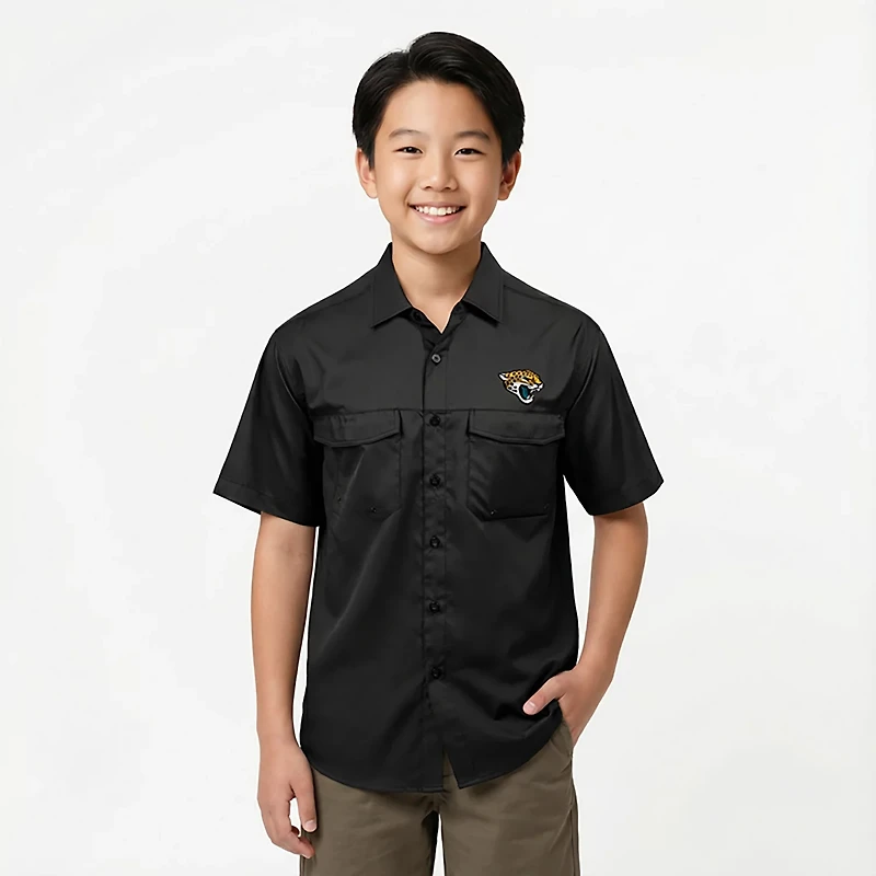 Antigua Men's Jacksonville Jaguars Game Day Woven Fishing Shirt