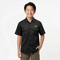 Antigua Men's Jacksonville Jaguars Game Day Woven Fishing Shirt