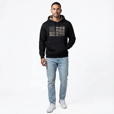 Buck Wear Men's Camo Stars & Stripes Hoodie