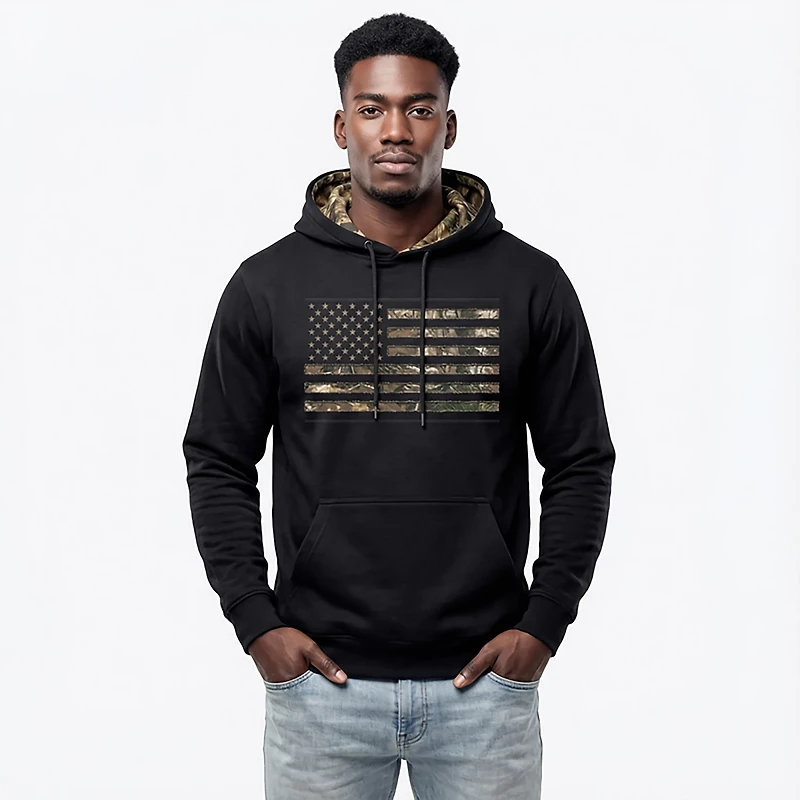 Buck Wear Men's Camo Stars & Stripes Hoodie
