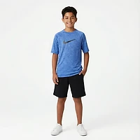 Nike Boys' Heather Short Sleeve Hydroguard Rash Guard
