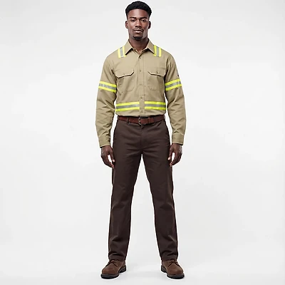 Bulwark Men's EXCEL Flame Resistant ComforTouch Enhanced Visibility Uniform Shirt