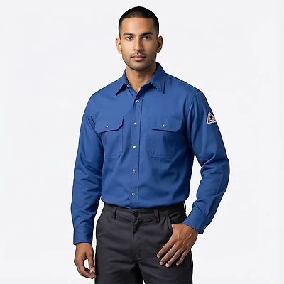 Bulwark Men's Nomex IIIA Snap Front Long Sleeve Uniform Work Shirt