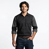 Red Kap Men's 2-Tone Crew Long Sleeve Shirt