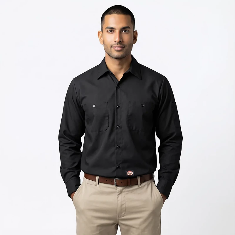 Red Kap Men's Solid Long Sleeve Crew Shirt