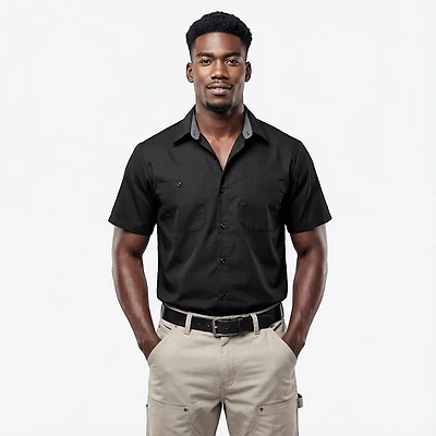 Red Kap Men's Performance Plus Shop Short Sleeve Shirt with OilBlok Technology