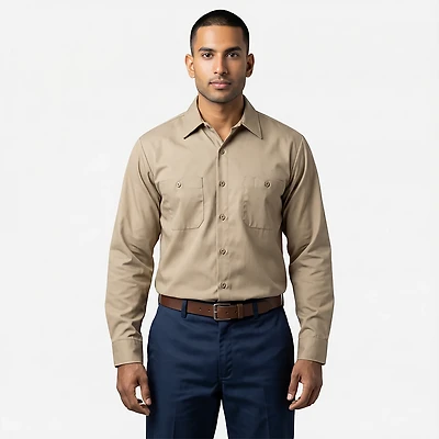 Red Kap Men's Wrinkle-Resistant Cotton Work Shirt