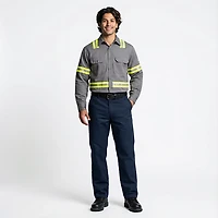 Bulwark Men's Midweight FR Enhanced Visibility Uniform Shirt