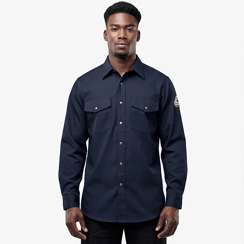 Bulwark Men's Lightweight Nomex Flame Resistant Snap ont Shirt