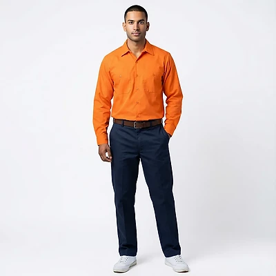 Red Kap Men's Enhanced Visibility Solid Long Sleeve Work Shirt