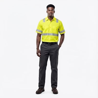 Red Kap Men's Hi-Visibility Type R Class 3 Work Shirt