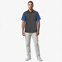 Red Kap Men's 2-Tone Crew Short Sleeve Button Down Shirt