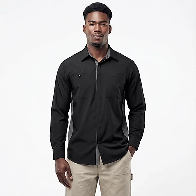 Red Kap Men's Performance Plus Shop Long Sleeve Button Down Shirt