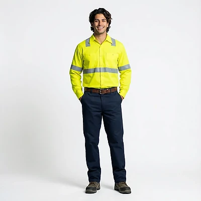 Red Kap Men's Hi-Visibility Type R Class 3 Work Shirt