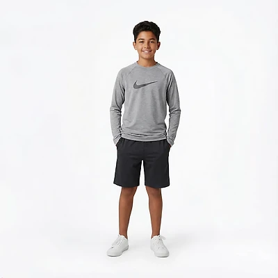 Nike Boys' Heather Long Sleeve Hydroguard Rash Guard