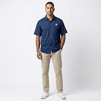 Antigua Men's Houston Astros Game Day Woven Fishing Shirt