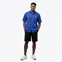 Antigua Men's Texas Rangers Game Day Woven Fishing Shirt