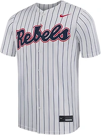 Nike Men's University of Mississippi Limited Full Button Pinstripe Baseball Jersey