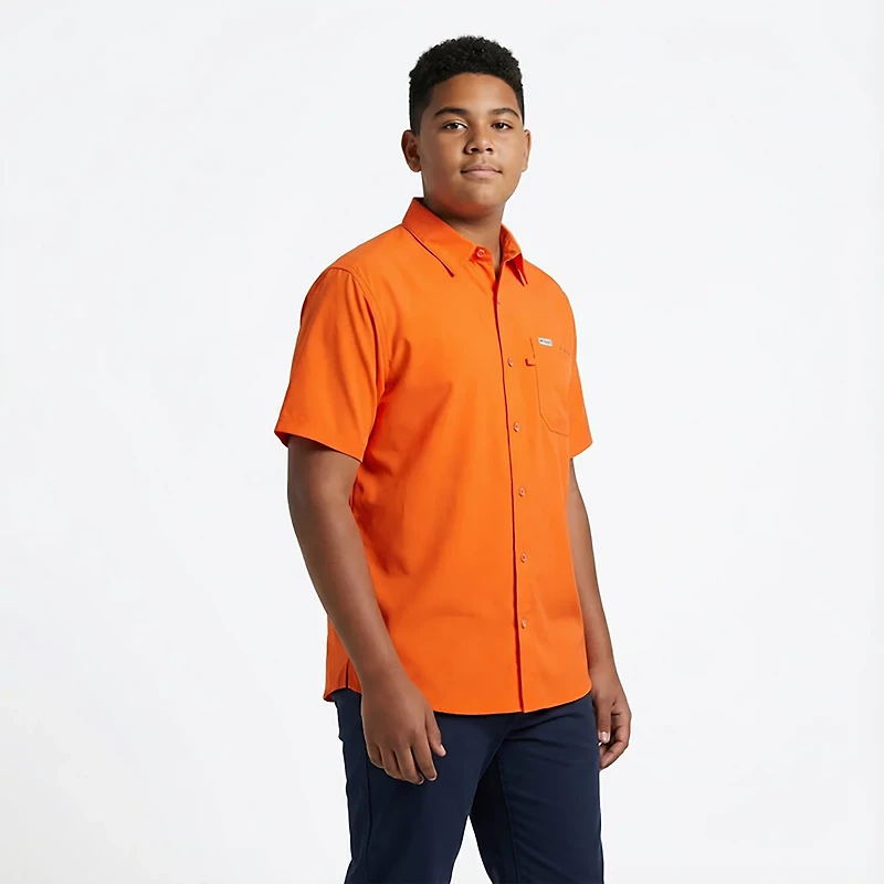 Columbia Sportswear Men's Clemson University Slack Tide Flag Camp Button Down Shirt