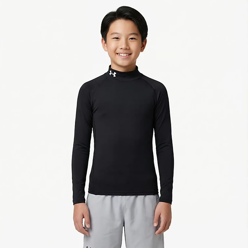 Under Armour Boys' ColdGear Mock Neck Long Sleeve Shirt