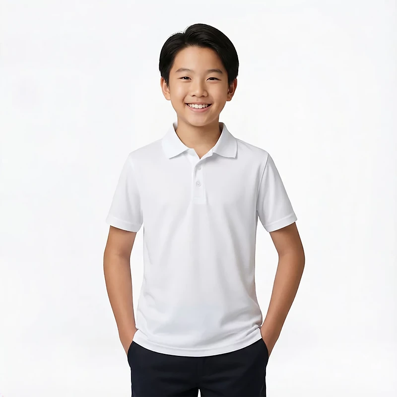 BCG Boys' Solid Short Sleeve Polo T-shirt