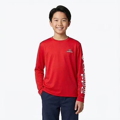 Columbia Sportswear Boys' University of Georgia Terminal Tackle Long Sleeve Graphic T-shirt
