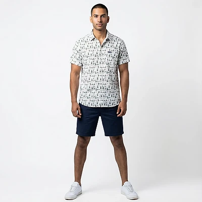 BURLEBO Men's Performance Button-Up Short Sleeve Shirt