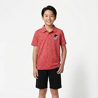 Wes and Willy University of Georgia Cloudy Yarn Polo Shirt