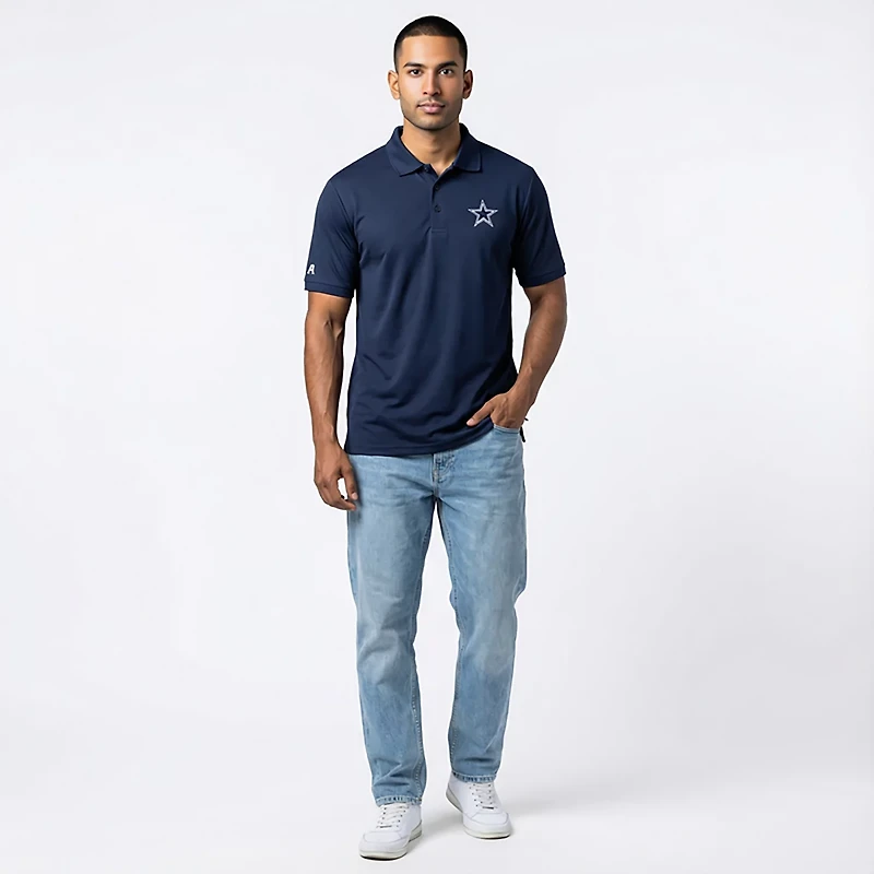 Antigua Men's Dallas Cowboys Legacy Pique Short Sleeve Polo Shirt