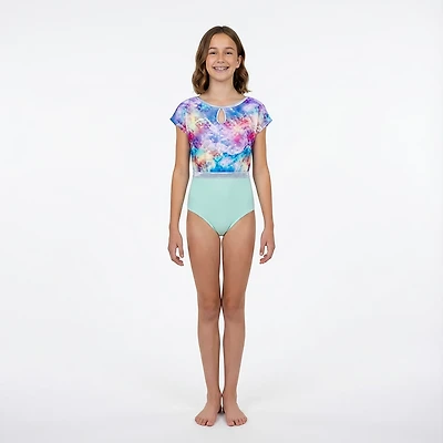 Rainbeau Moves Girls' Printed Short Sleeve Leotard