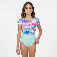 Rainbeau Moves Girls' Printed Short Sleeve Leotard