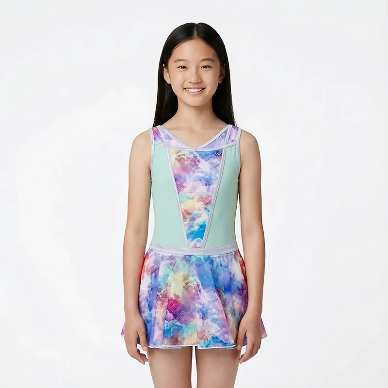 Rainbeau Moves Girls' Printed Skirt Leotard