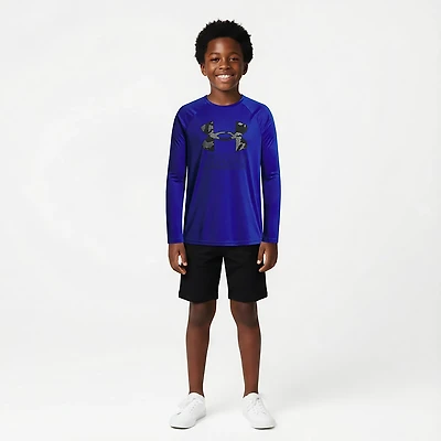 Under Armour Boys' Tech Hybrid Print Fill Long Sleeve T-shirt
