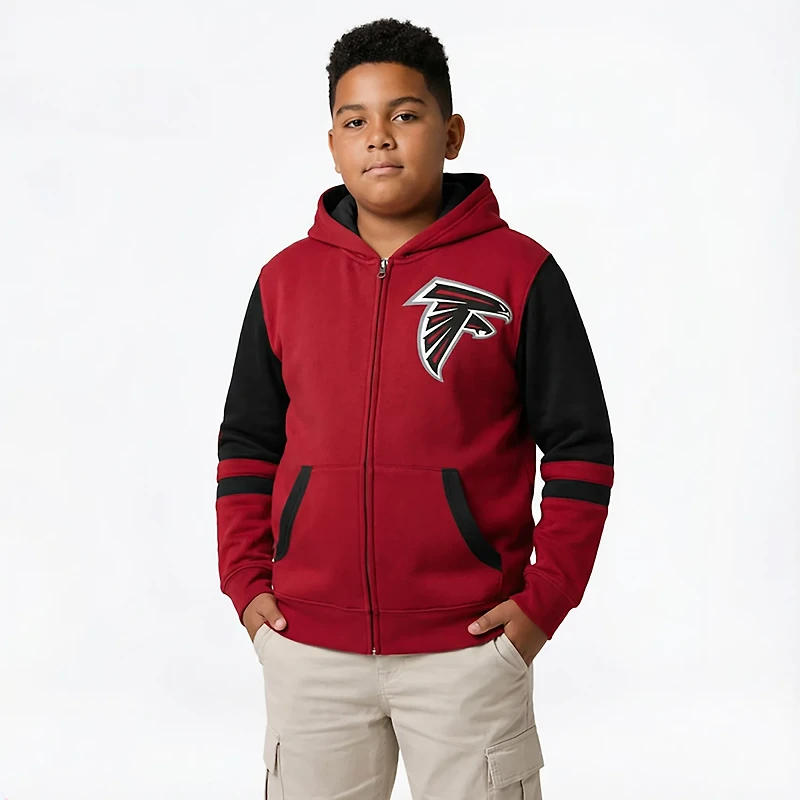 Outerstuff Boys' Atlanta Falcons Stadium Full-Zip Fleece Hoodie