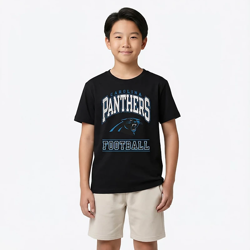 Outerstuff Kids' Carolina Panthers Big Blocker Short Sleeve T-shirt