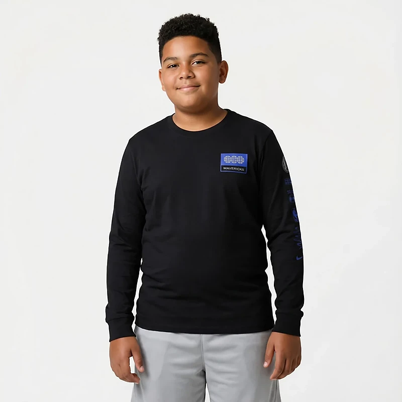 Nike Youth Dallas Mavericks Essential Fade Long Sleeve T-shirt