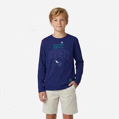 Outerstuff Boys' 4-7 Charlotte Hornets Posterize Long Sleeve T-shirt