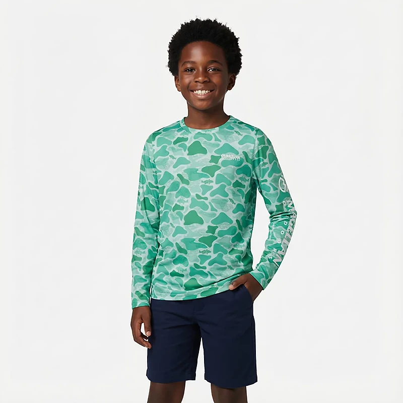 Magellan Outdoors Boys' Mallard Fish Camo Long Sleeve T-shirt