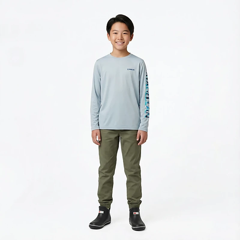 Magellan Outdoors Boys' Casting Crew Print Logo Fishing T-shirt