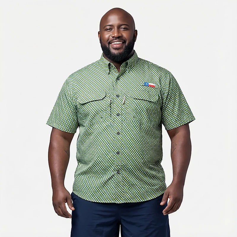 Magellan Men's Local State Gameday Micro Print Short Sleeve Shirt
